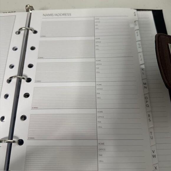 Day Runner Brown Striped Planner Binder Rings 1 1/8" Magnetic Snap calendar - Picture 10 of 11